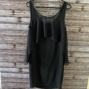 Elizabeth & James Faux Leather Trimmed Dress Size M